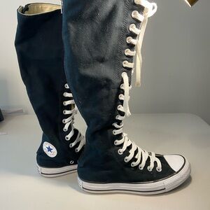 Converse Black Knee-High Lace-Up Chuck Taylor Boots SZ 6